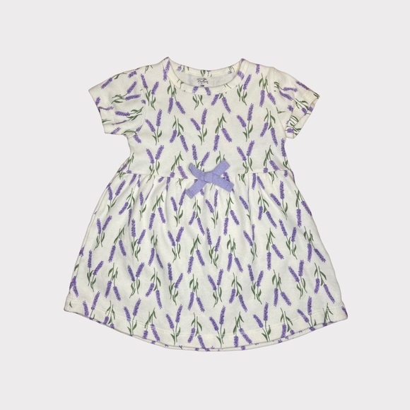 Touched By Nature 2 Piece Lavender Print Organic Dress & Cardigan - Picture 5 of 6